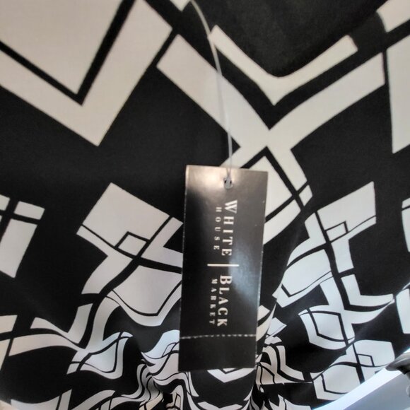 White House Black Market Women's Dress Medium Black & White Tie Belt NWT - Picture 3 of 6